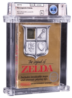 1987 NES Nintendo (USA) "The Legend of Zelda" Round SOQ Rev A (Early Production)  Sealed Video Game - WATA 6.0/A+